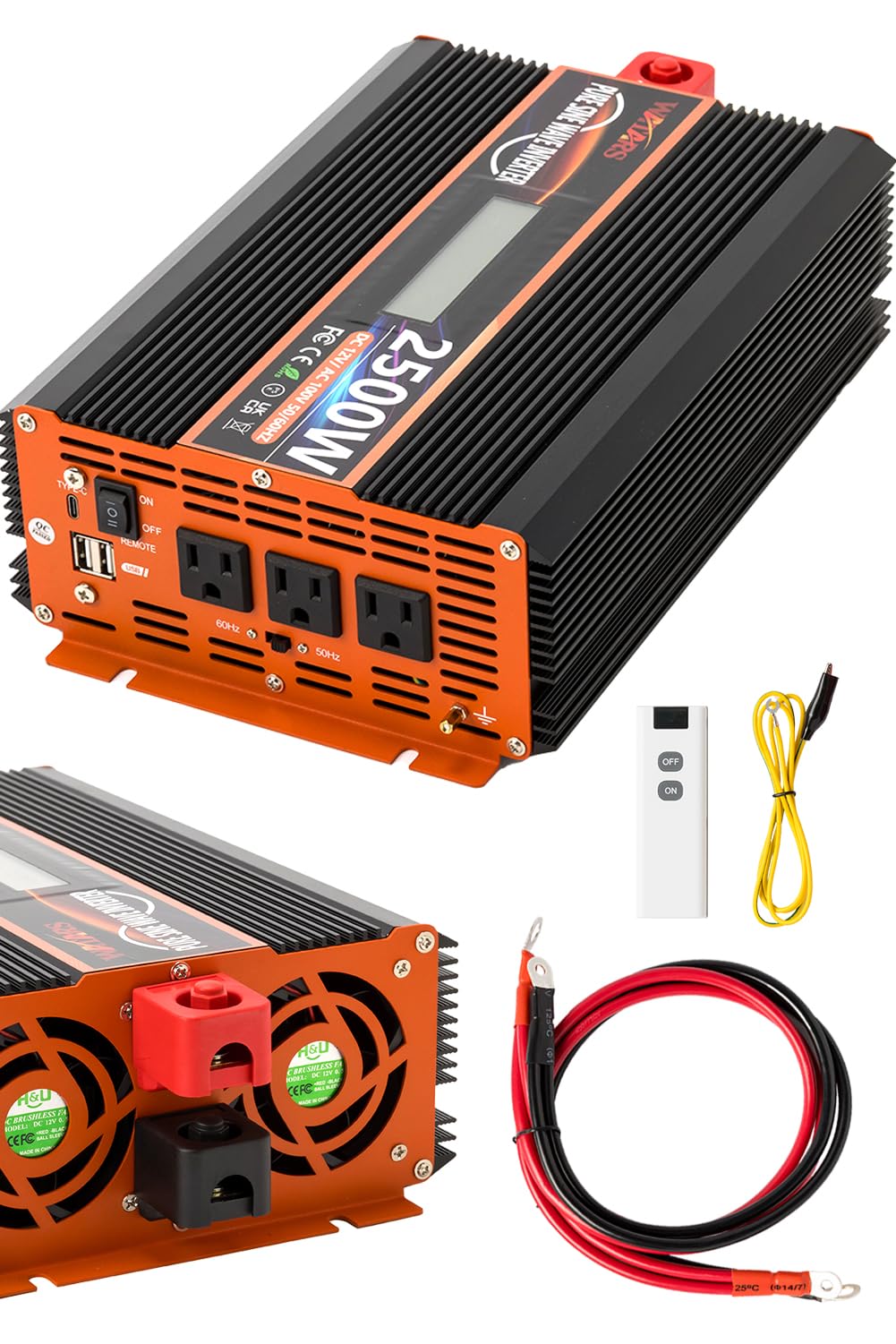 国際規格認証】正弦波 インバーター 定格1100W 最大2200W DC12V